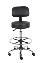 Load image into Gallery viewer, Boss Office Products B16245-BK Be Well Medical Spa Drafting Stool with Back, Black