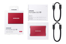 Load image into Gallery viewer, SAMSUNG T7 Portable SSD 1TB - Up to 1050MB/s - USB 3.2 External Solid State Drive, Red (MU-PC1T0R/AM)