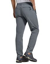 Load image into Gallery viewer, SPECIALMAGIC Hiking Pants for Men Slacks Dress Pants Elastic Waist Casual Tapered Stretchy Slim Fit 32 Grey