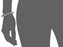 Load image into Gallery viewer, Sterling Silver Genuine Amethyst and White Topaz Tonal Gemstone Bracelet, 7.25"