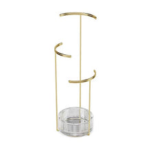 Load image into Gallery viewer, Umbra Tesora 3-Tier Jewelry Stand, Earring Holder, Accessory Organizer and Display, Glass/Brass