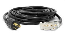 Load image into Gallery viewer, WEN PC2525-3 25 ft. 30-Amp 10-Gauge SJTW Fan-Style 10/3 Generator Extension Cord (converts L5-30R to three 5-20R outlets),Black