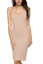 Load image into Gallery viewer, Avidlove Women Full Slips Cotton Blend V Neck Straight Dress Nightwear Skincolor (FBA) XL Nude