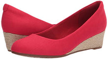Load image into Gallery viewer, Clarks womens Mallory Luna Closed Wedge Platform, Red Textile, 7 US