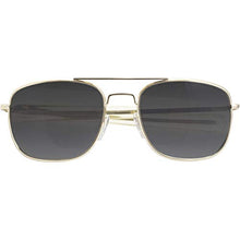 Load image into Gallery viewer, CampCo Humvee HMV-57B-GOLD Polarized Bayonette Style Military Sunglasses with Gray Lens and Gold Frame, 57mm