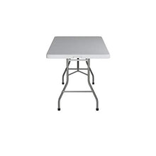 Load image into Gallery viewer, Office Star Resin Rectangle Center-Folding Portable Table for Picnics, Camping, and Tailgating, 6 Feet, Grey