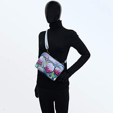 Load image into Gallery viewer, Anuschka Women’s Genuine Leather All Round Zip Crossbody/Belt Bag - Hand Painted Exterior - Hypnotic Hydrangeas