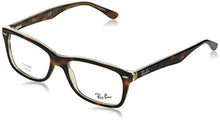 Load image into Gallery viewer, Ray-Ban Unisex-Adult RX5228 Prescription Eyeglass Frames, Top Black, Dark Brown & Yellow/Demo Lens, 55 mm
