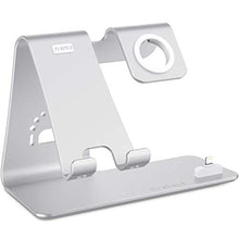 Load image into Gallery viewer, Bestand3 in 1 Apple iWatch Stand, Airpods Charger Dock, Phone Desktop Tablet Holder for Airpods, Apple Watch/ iPhone X/8 Plus/8/ 7 Plus/ iPad, Silver(Patenting, Airpods Charging Case NOT Included)