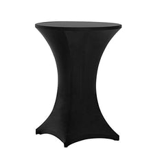 Load image into Gallery viewer, Tina 4 Pack 32x43 Inch Highboy Spandex Cocktail Table Cover Black, Fitted Stretch Cocktail Tablecloth for Round Tables (4PC 32X43 Black)