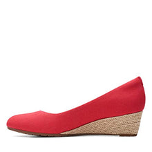 Load image into Gallery viewer, Clarks womens Mallory Luna Closed Wedge Platform, Red Textile, 7 US