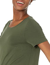 Load image into Gallery viewer, Amazon Essentials Women's Relaxed-Fit Short-Sleeve Scoopneck Swing Tee, Dark Olive, Small