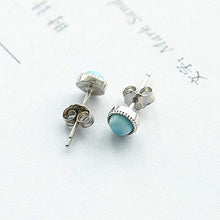Load image into Gallery viewer, Women Larimar Stud Earrings SterlingSilver Jewelry Handmade Natural Blue Gemstone Earrings for Women and Girl