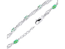 Load image into Gallery viewer, RYLOS Spectacular Tennis Bracelet Set With Green Emerald & Diamonds - May Birthstone