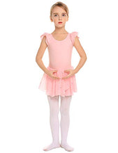 Load image into Gallery viewer, Arshiner Girls Ruffle Sleeve Ballet Dance Dress Tutu Skirted Leotard, 8-9 Years, Ballet Pink