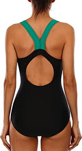 Load image into Gallery viewer, beautyin Women's Wide Straps Tummy Control Sport Swimsuit and Thin Straps Color Block Splicing One Piece Bathing Suit Bundle