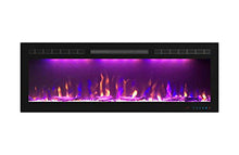 Load image into Gallery viewer, Mystflame 50 inch Electric Fireplace - Ultra Slim Frame - in Wall Recessed & Wall Mounted - Multicolor Flame - Log & Crystal Hearth - 1500/750 Watt Heater - Remote Control & Touch Screen - Timer