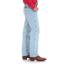 Load image into Gallery viewer, Wrangler Men’s 13MWZ Cowboy Cut Original Fit Jean, Gold Buckle Bleach, 32W x 32L