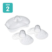 Load image into Gallery viewer, MAM Breastfeeding Nipple Shields with Sterilizing Storage Case, Nipple Shields for Nursing Newborn, Size 2 Large 23mm, 2-Count, Clear