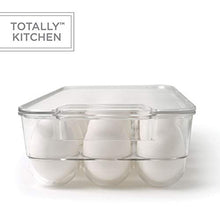Load image into Gallery viewer, Totally Kitchen Plastic Egg Holder, BPA Free Fridge Organizer with Lid & Handles, Refrigerator Storage Container, 18 Egg Tray, Clear
