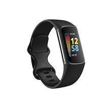 Load image into Gallery viewer, Fitbit Charge 5 Advanced Fitness & Health Tracker with Built-in GPS, Stress Management Tools, Sleep Tracking, 24/7 Heart Rate and More, Black/Graphite, One Size (S &L Bands Included)