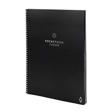 Load image into Gallery viewer, Rocketbook Fusion Smart Reusable Notebook - Calendar, To-Do Lists, and Note Template Pages with 1 Pilot Frixion Pen & 1 Microfiber Cloth Included - Infinity Black Cover, Letter Size (8.5" x 11")