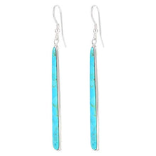 Load image into Gallery viewer, Turquoise Earrings in Sterling Silver & Genuine Turquoise (2.5" Long)