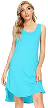 Load image into Gallery viewer, WiWi Womens Bamboo Pajamas Scoop Neck Nightgowns Sleeveless Lightweight Tank Loungewear Plus Size Sleep Shirts S-4X, Turquoise, Small