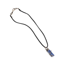 Load image into Gallery viewer, Norse Tradesman Natural Untreated 9 Gram Kyanite Pendant Necklace w/ 20" Brown Leather Chord & Easy Clasp