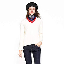 Load image into Gallery viewer, Wool Beret Hat Solid Color French Beret with Skily Scarf and Brooch (Black)