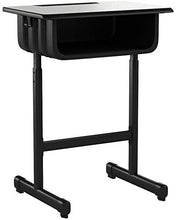 Load image into Gallery viewer, Flash Furniture Student Desk with Grey Top and Adjustable Height Black Pedestal Frame