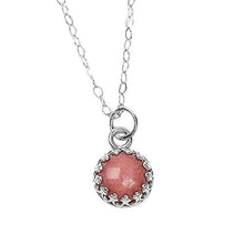 Load image into Gallery viewer, Light Pink Rhodonite Gemstone Necklace in Sterling Silver