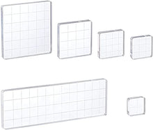 Load image into Gallery viewer, Whaline 6 Pieces Acrylic Stamp Block Clear Stamping Tools Set with Grid Lines for Scrapbooking Crafts Card Making, Assorted Sizes