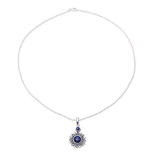 Load image into Gallery viewer, NOVICA Lapis Lazuli .925 Sterling Silver Pendant Necklace, 17.25", Royal Star'