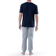 Load image into Gallery viewer, IZOD Men's Short Sleeve Sueded Colorblock Tee and Jogger Pant Sleep Set, Navy, Large