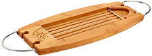 Load image into Gallery viewer, AmazonBasics Deluxe Bamboo Bathtub Caddy Tray