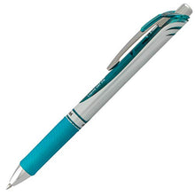 Load image into Gallery viewer, Pentel Gel Ink Pen, Retractable Gel Pen Metal Tip, 12 Pack, 0.7mm, Medium Point, Turquoise Blue (BL77-S3)