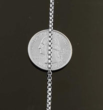 Load image into Gallery viewer, LoveBling 10K White Gold 1.5mm Open Hollow Venetian Box Chain Necklace (24")