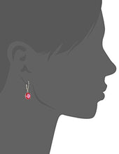 Load image into Gallery viewer, Amazon Collection 14K Gold Oval Gemstone Dangle Leverback Earrings