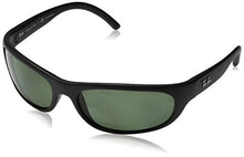 Load image into Gallery viewer, Ray-Ban Men's RB4033 Rectangular Sunglasses, Matte Black/Polarized Green, 60 mm