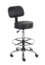 Load image into Gallery viewer, Boss Office Products B16245-BK Be Well Medical Spa Drafting Stool with Back, Black