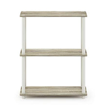 Load image into Gallery viewer, Furinno Turn-N-Tube 3-Tier Compact Multipurpose Shelf Display Rack, Sonoma Oak/White