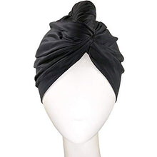 Load image into Gallery viewer, THE PERFECT HAIRCARE Microfiber Hair Towel Wrap Ultra-Fine Anti-Frizz Turban That Never Falls Off - Curly Girl Method Approved & Big (40' x 27.5") - Black