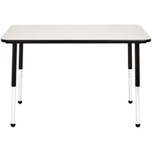 Load image into Gallery viewer, AmazonBasics 30 x 48 Inch Rectangular School Activity Kids Table, Ball Glide Legs, Adjustable Height 19-30 Inch, Grey and Black