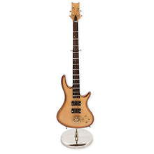 Load image into Gallery viewer, Broadway Gifts 7 in. Natural Wood Bass Electric Guitar Instrument Miniature Replica with Case