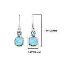 Load image into Gallery viewer, YoTreasure 1.50"Larimar Blue Topaz 925 Sterling Silver Dangle Earrings