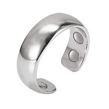 Load image into Gallery viewer, MagnetRX® Magnetic Therapy Pain Ring - Elegant Stainless Steel Ring for Pain Relief, Circulation, Healing & Arthritis Ring - Magnet Therapy Rings for Men (Polished Silver | Size: 8)