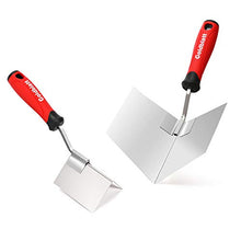Load image into Gallery viewer, Goldblatt 2 Piece Drywall Corner Tool Set, 5'' Outside Corner Knife & 3-1/2'' Inside Corner Knife, with Soft Grip Handle - Stainless Steel Sheetrock External Corner Trowel & Internal Corner Trowel