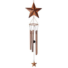 Load image into Gallery viewer, Epartswide Wind Chimes,Star Wind Chimes for Outside with 5 Hollow Aluminum Tubes, Rustic Wind Chime Hanging Decor for Garden Patio Yard