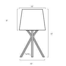 Load image into Gallery viewer, Kira Home Apollo 19" Modern Bedside Mini Table Lamp + 7W LED Bulb (Energy Efficient, 3000K Warm White), Black Fabric Shade, Brushed Nickel Finish